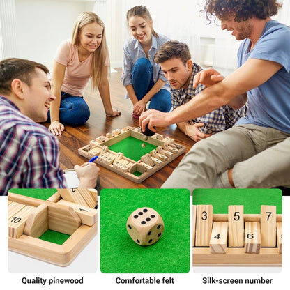 🔥Last Day 49% OFF✨SHUT THE BOX-WOODEN DICE BOARD GAME