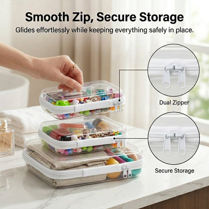 Clear Organizer Storage Box Clear Hard Zipper Case