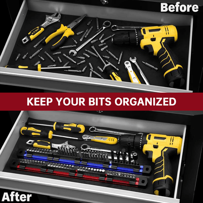 🔥Last Day 49% OFF-Pro-Series Aluminum Magnetic Hex Bit Organizer | 40-Slot 1/4" Drive Holder