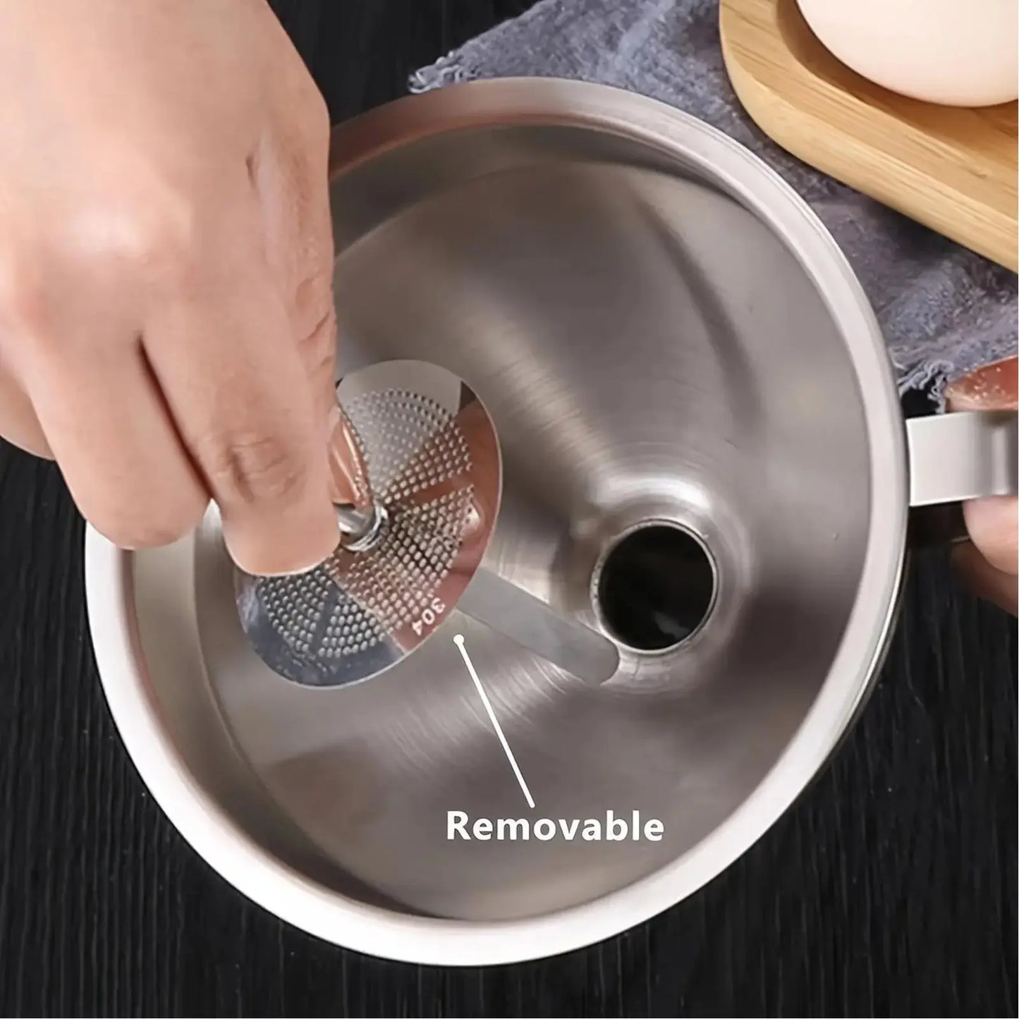 Universal Wide-Mouth Kitchen Funnel with Strainer