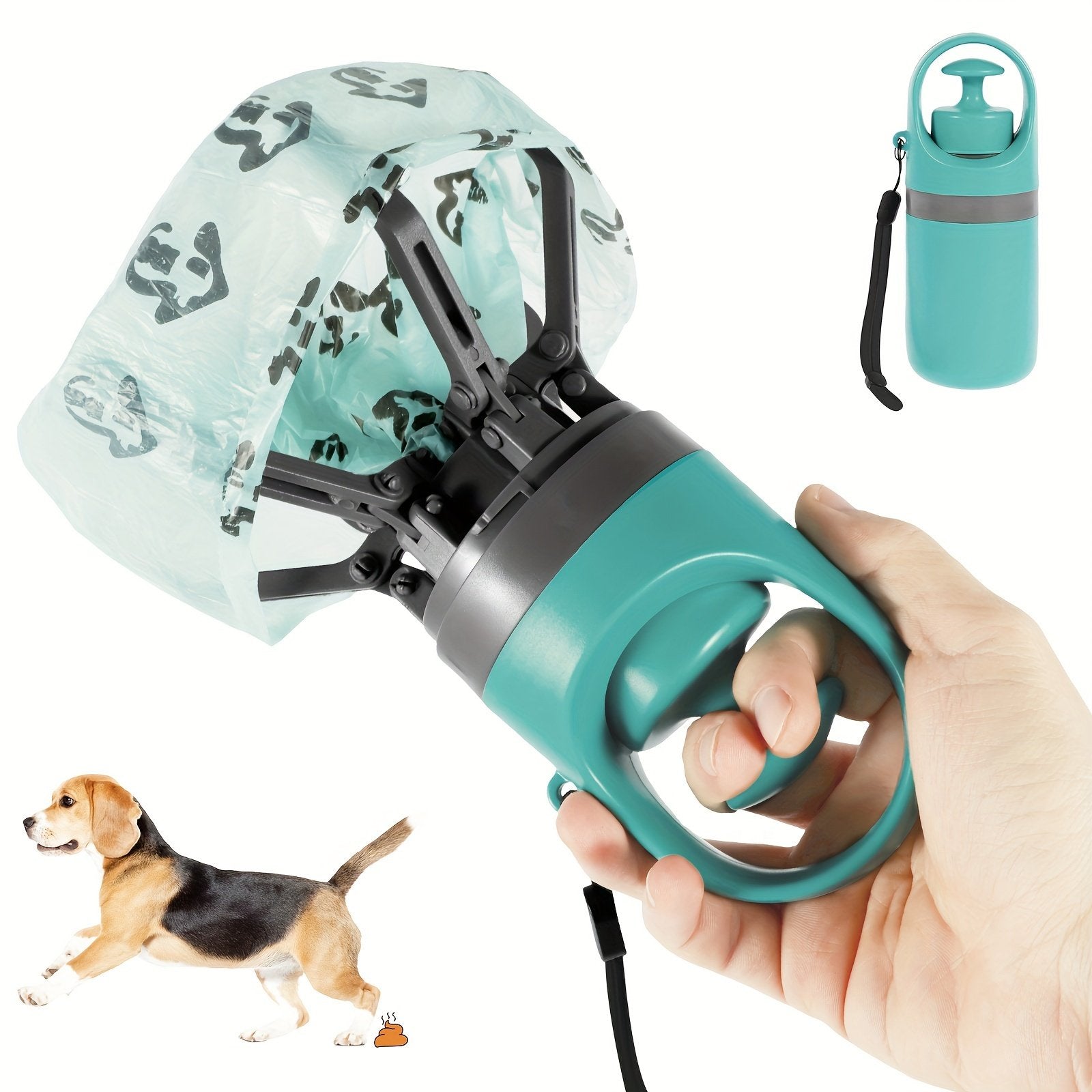 Portable Poop Scooper (Includes a roll of bags)