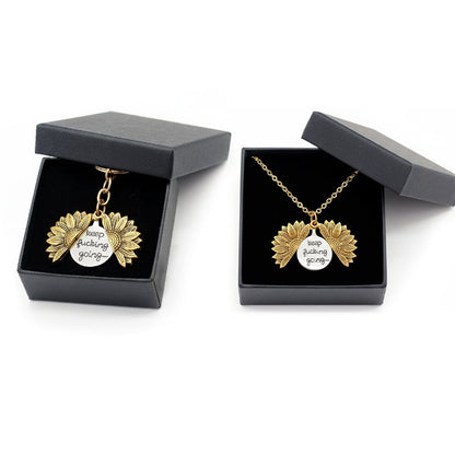🌻Sunflower Keychain – “Keep Fucking Going” Motivational Gift with Gift Box