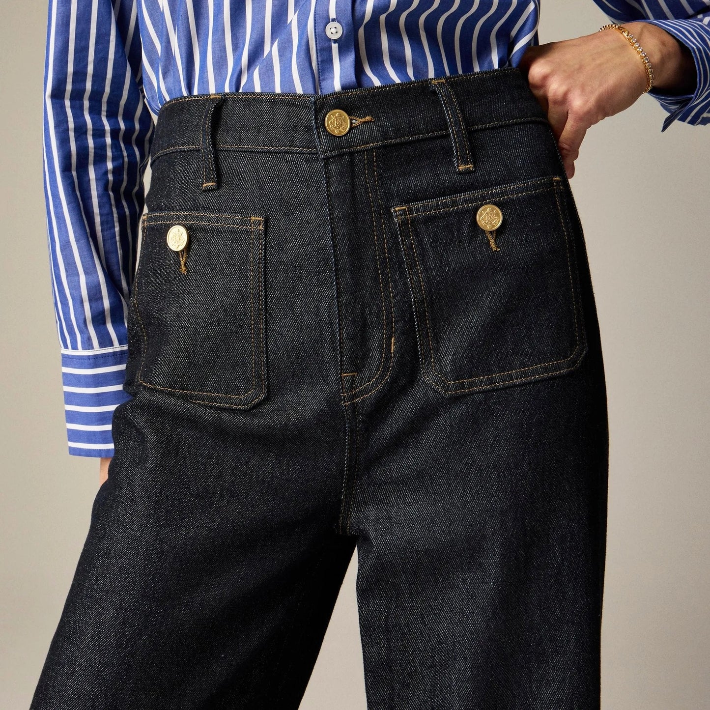🔥Last Day 49% OFF-Tummy Control Sailor Wide Leg Jeans