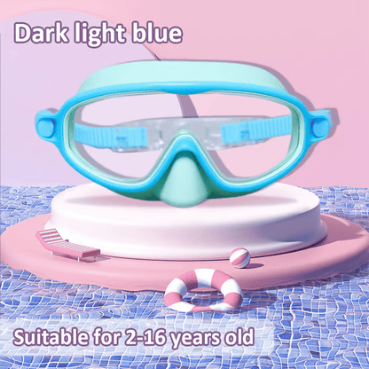 🌓HD children's large frame waterproof and anti-fog swimming goggles