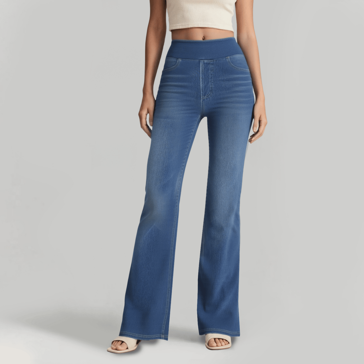🏆LAST DAY SALE 49% OFF - High Waisted Pockets Washed Casual Bootcut Jeans