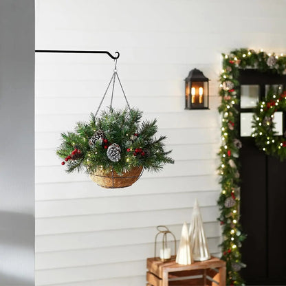 🏆Flash Sale⚡70K+ SOLD! Almost Gone🎄Pre-Lit Artificial Christmas Hanging Basket