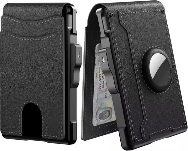🔥Last Day 49% OFF🔥 Wallet for Men - with Pop Up Aluminum Case Money Clip Slim Leather Slots Credit Card Holder RFID Blocking Bifold Minimalist Wallet