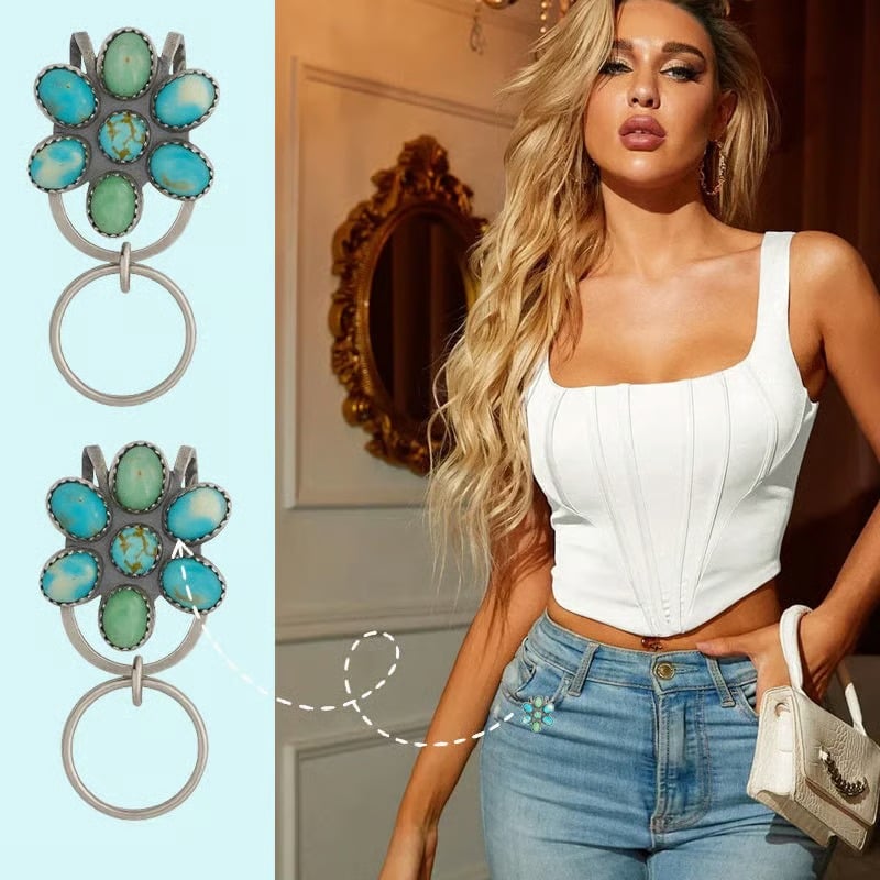 🌟Top Pick🌟Turquoise Bloom Bag Clip Key Holder – Add a Pop of Color to Your Everything!