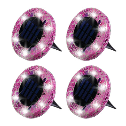 ✨Solar Mosaic Disk Lights - Waterproof LED Pathway Lights with Auto On/off