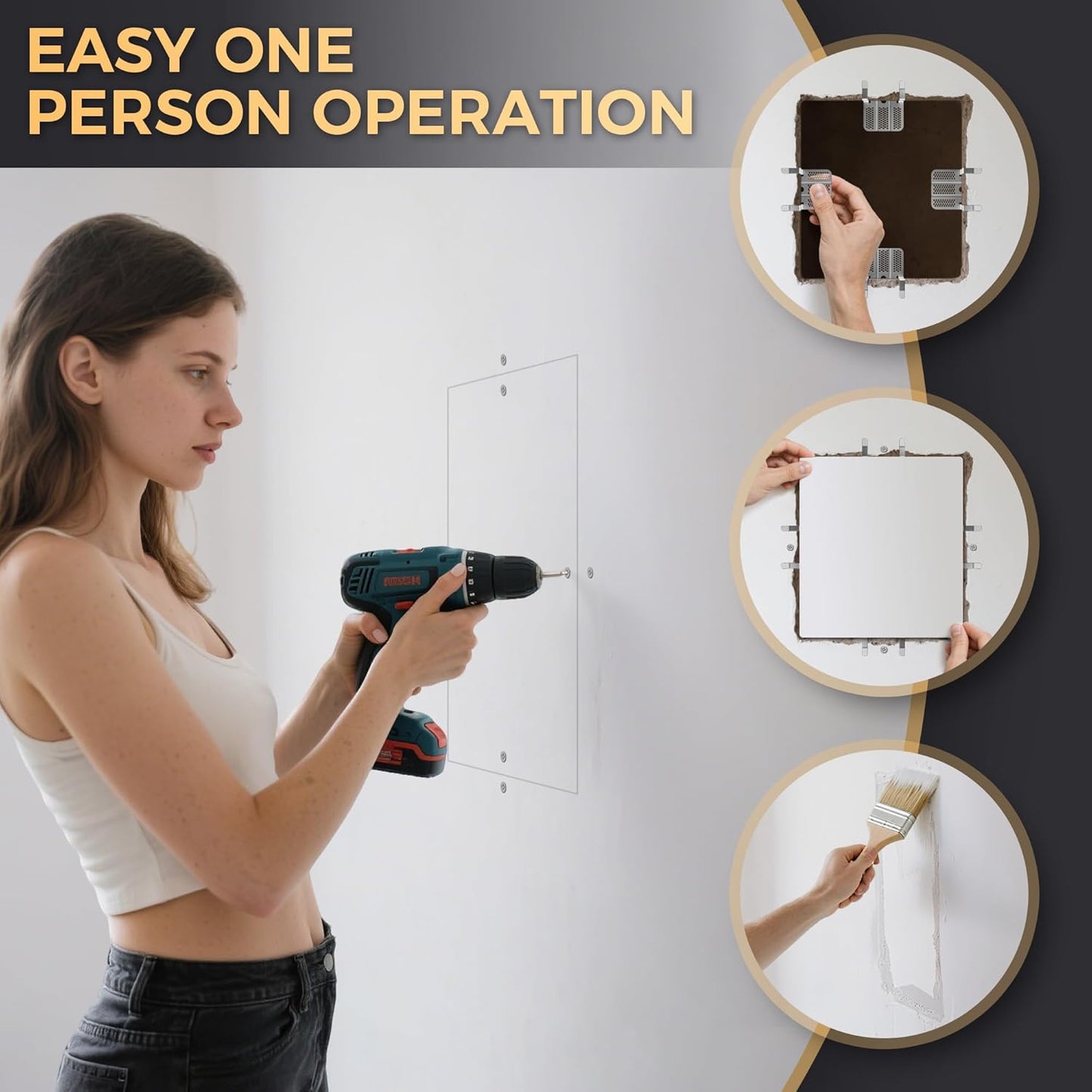 Drywall Repair Clips Kit - No-Stud Wall Patch Support