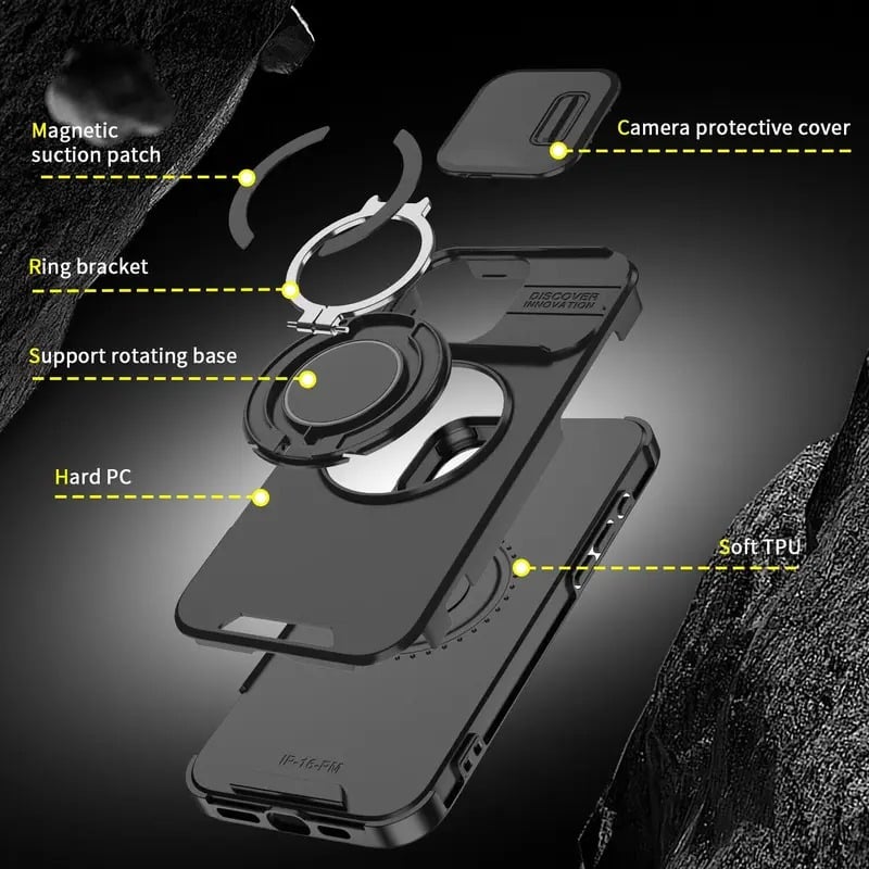 📱IPhone Case with Sliding Camera Cover for iPhone 16 15 14 13 12 Pro Max