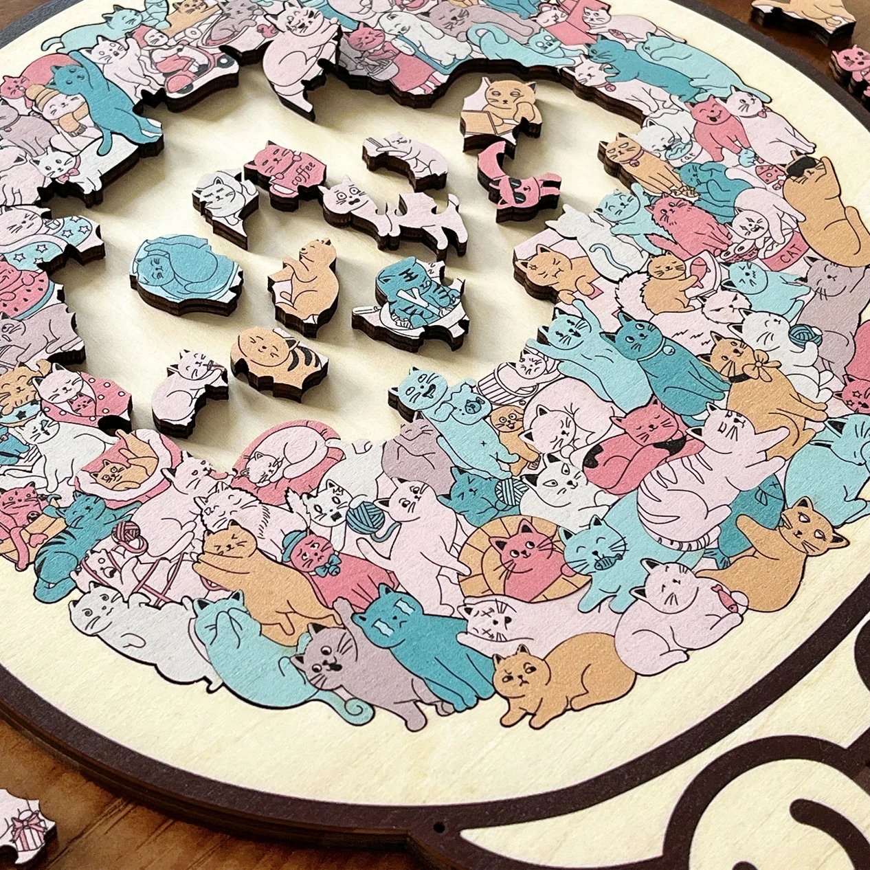 🎁Last Day 49% OFF🔥The Calming Cat Puzzle – A Wooden Work of Art You Can Build