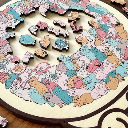 🎁Last Day 49% OFF🔥The Calming Cat Puzzle – A Wooden Work of Art You Can Build
