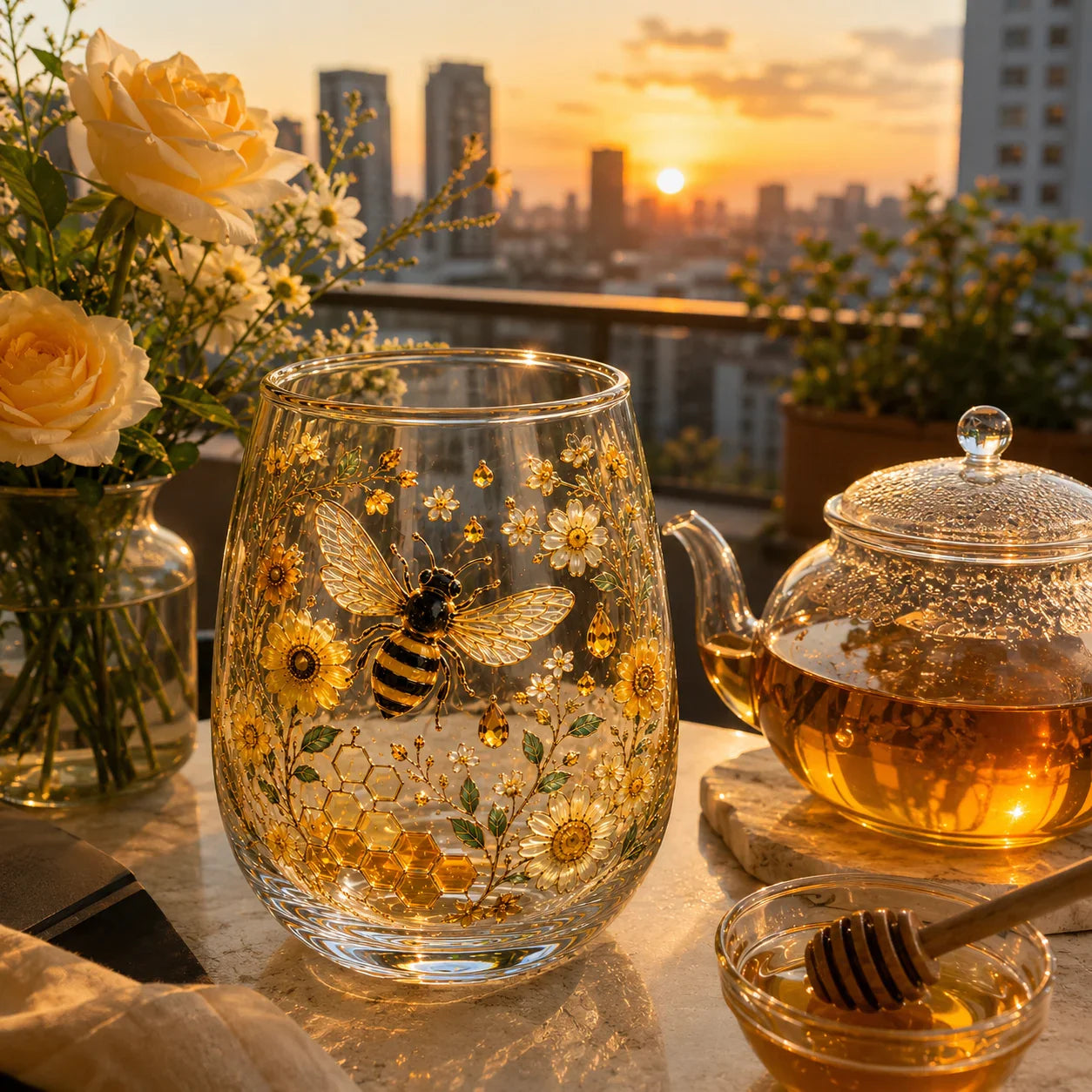 ☀️ Sweetness, Hope & Joy 🐝 2026 Limited Edition Honey Bee Garden Glass Tea Cup