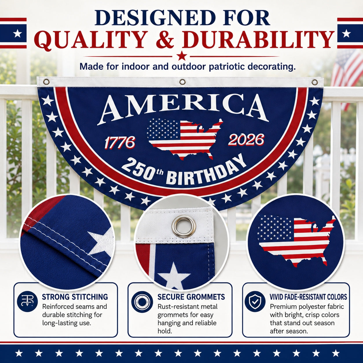 Flash Sale 60% OFF⭐Veteran Made - USA 250 YEARS COMMEMORATIVE BANNER