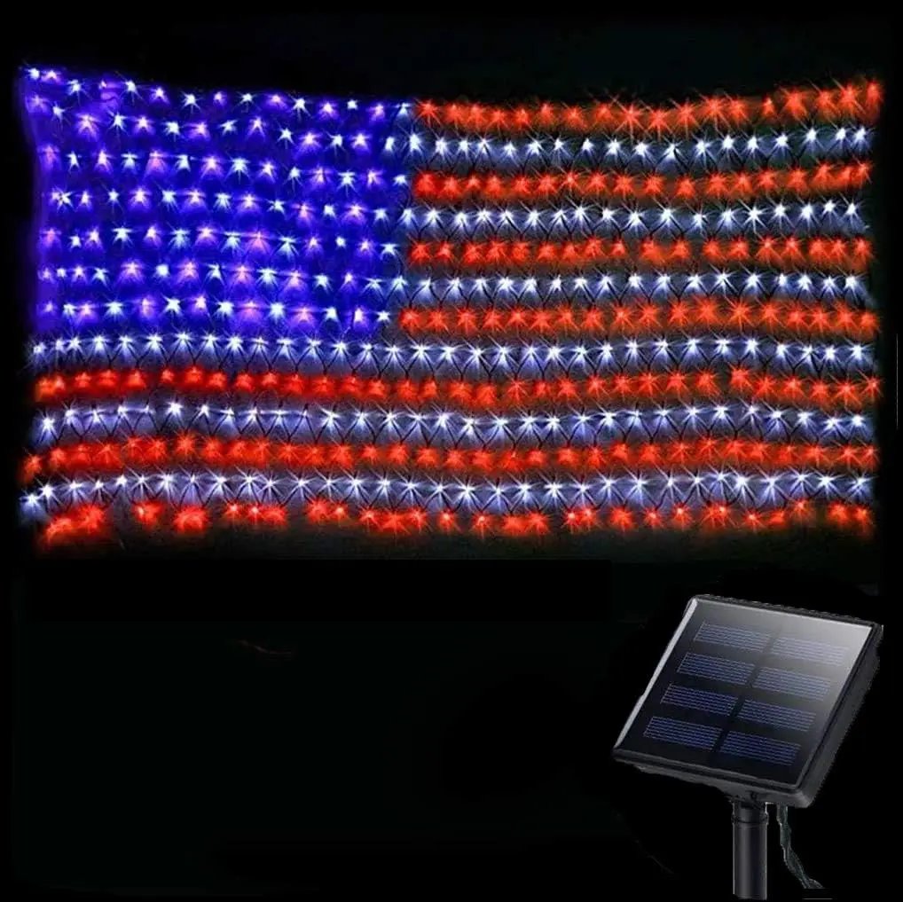 🔥Giant 250th Anniversary Flag Net Lights | 420 Super Bright Leds