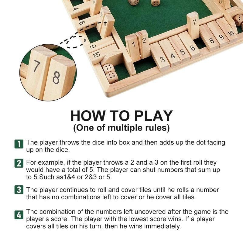 🔥Last Day 49% OFF✨SHUT THE BOX-WOODEN DICE BOARD GAME