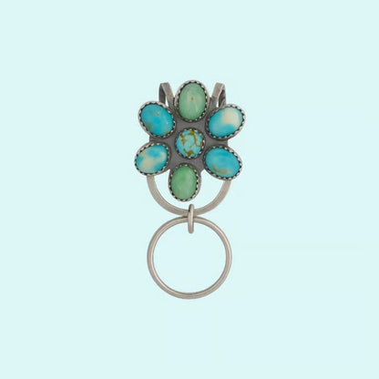 🌟Top Pick🌟Turquoise Bloom Bag Clip Key Holder – Add a Pop of Color to Your Everything!