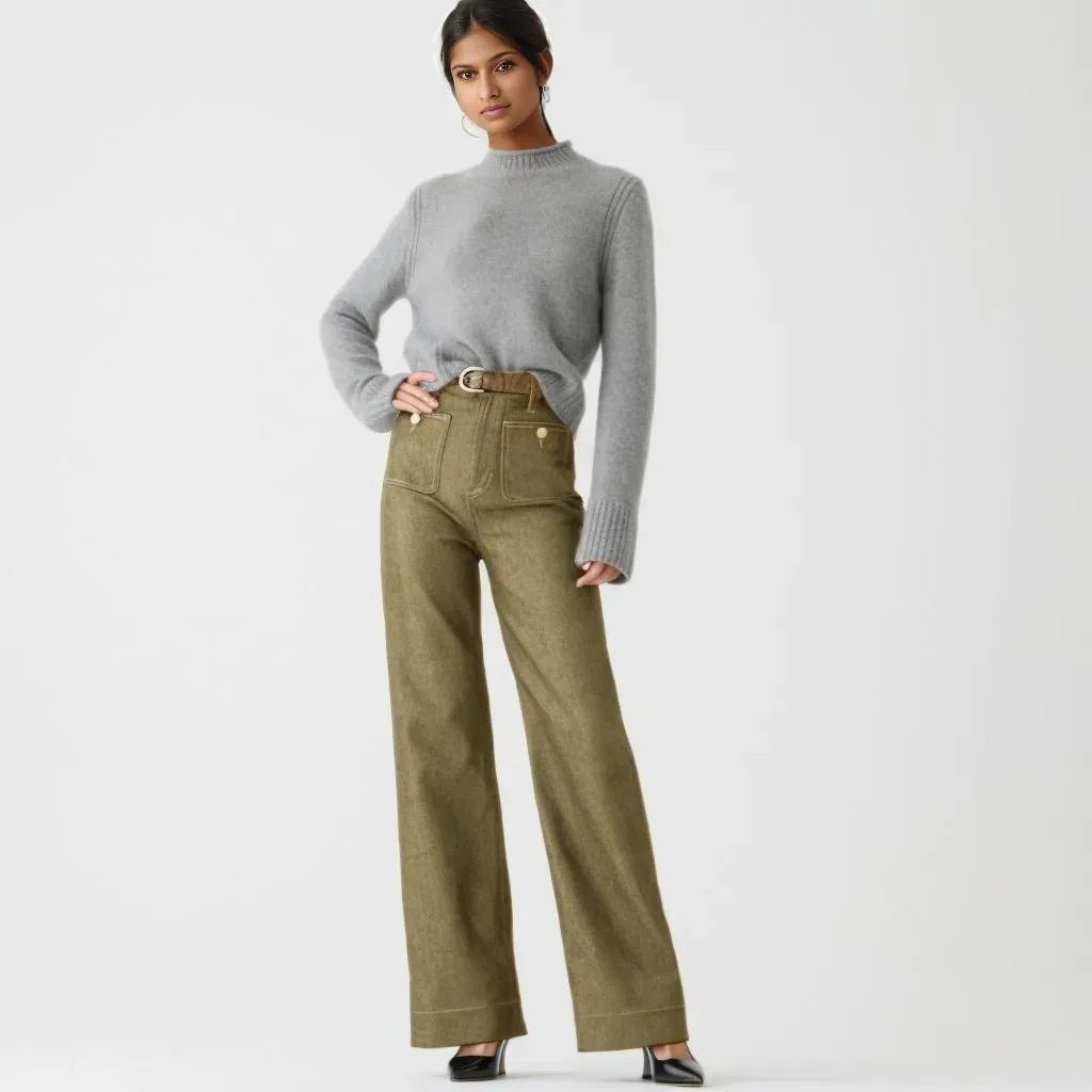 🔥Last Day 49% OFF-Tummy Control Sailor Wide Leg Jeans