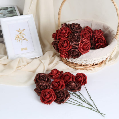 💕Glitter Rose Bouquet💕Couple Glitter Everlasting Rose Bouquet (Never Wither)