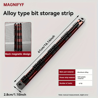 🔥Last Day 49% OFF-Pro-Series Aluminum Magnetic Hex Bit Organizer | 40-Slot 1/4" Drive Holder