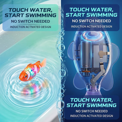 🔥2026 HOT SALE 49% OFF🐟4Pcs Induction Activated | LED Light Up | Auto-Swimming Bath Toy