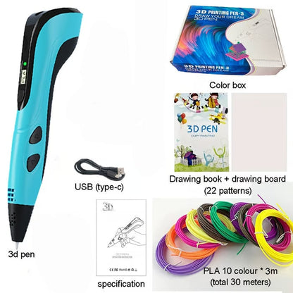 🏆CHRISTMAS SALE 49% OFF - NEW 3D Printing Pen 3d Pen Set for Kids Chidren Child's Birthday Christmas Creative DIY Gift LCD Display with PLA Filament