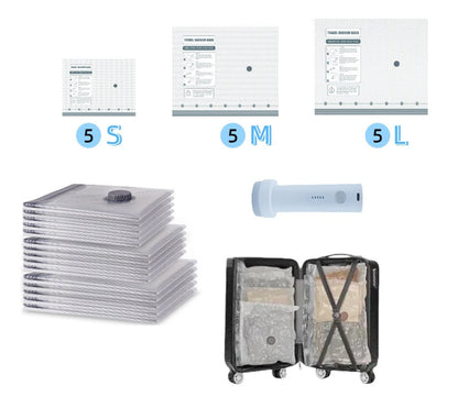 🔥Hot Sale 49% off 🧳 Cordless Travel Vacuum Storage Compression Bag Set