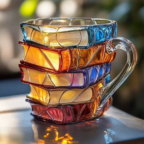 🔥Last Day 49% OFF📚 Stacked Books Glass Mug