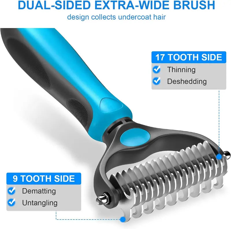 🐾 FLASH SALE: 50% OFF! ✨ Double-Sided Deshedding Pet Brush – Dual-Sided, Ergonomic & Gentle for Dogs & Cats 🐶