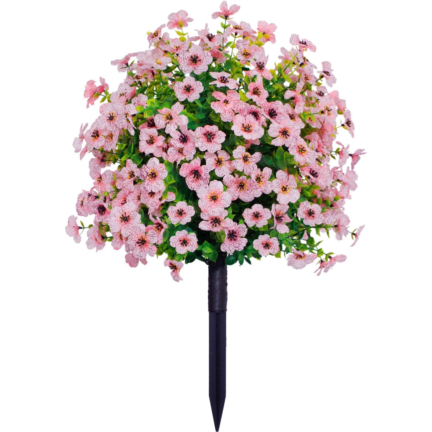 23" Artificial Topiary Ball Trees with Flowers and Ground Spikes