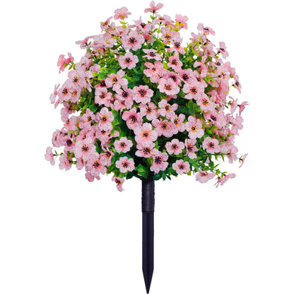 23" Artificial Topiary Ball Trees with Flowers and Ground Spikes
