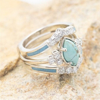 🔥LAST DAY 60% OFF🎁Sterling Silver Natural Turquoise Diamond Ring