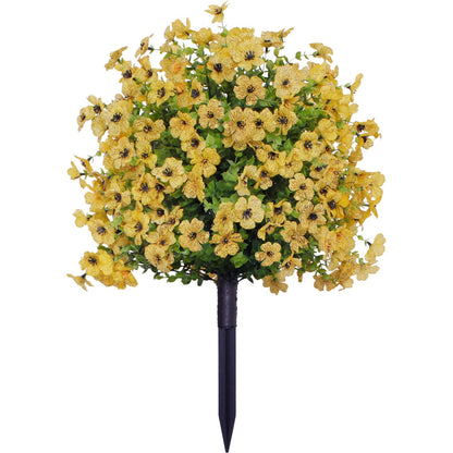 23" Artificial Topiary Ball Trees with Flowers and Ground Spikes
