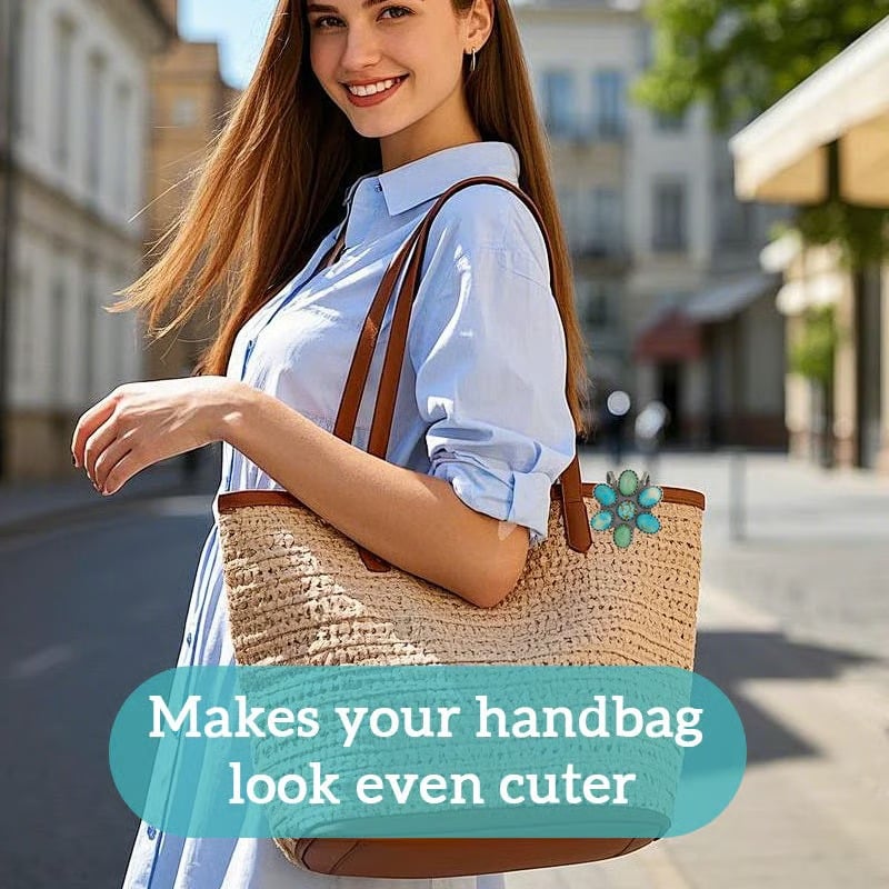 🌟Top Pick🌟Turquoise Bloom Bag Clip Key Holder – Add a Pop of Color to Your Everything!