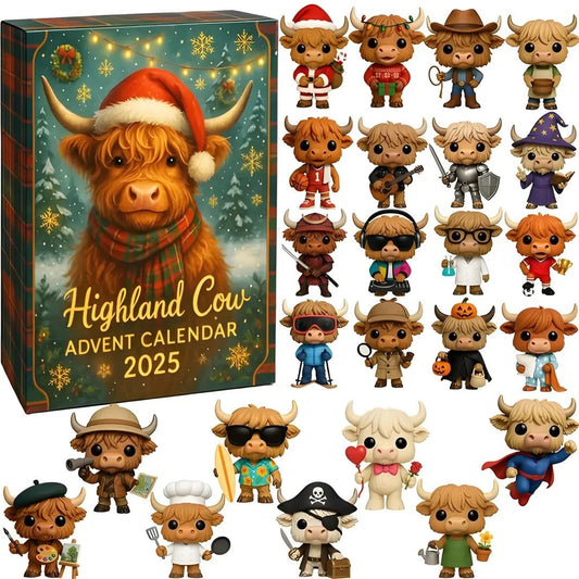 🎅Christmas Limited Release! - 3D Handmade Highland Cow Advent Calendar 2025