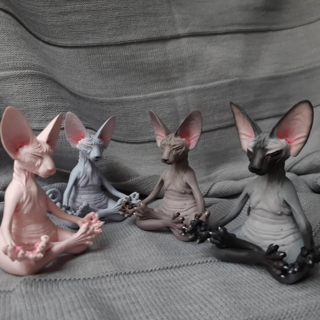 🔥HOT SALE Promotion🔥😻Sphynx Cat Meditate Yoga