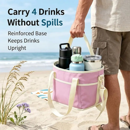 🔥CAMPING MUST-HAVE✨ Insulated Drink Carrier Tote 🏕️🥤