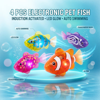 🔥2026 HOT SALE 49% OFF🐟4Pcs Induction Activated | LED Light Up | Auto-Swimming Bath Toy