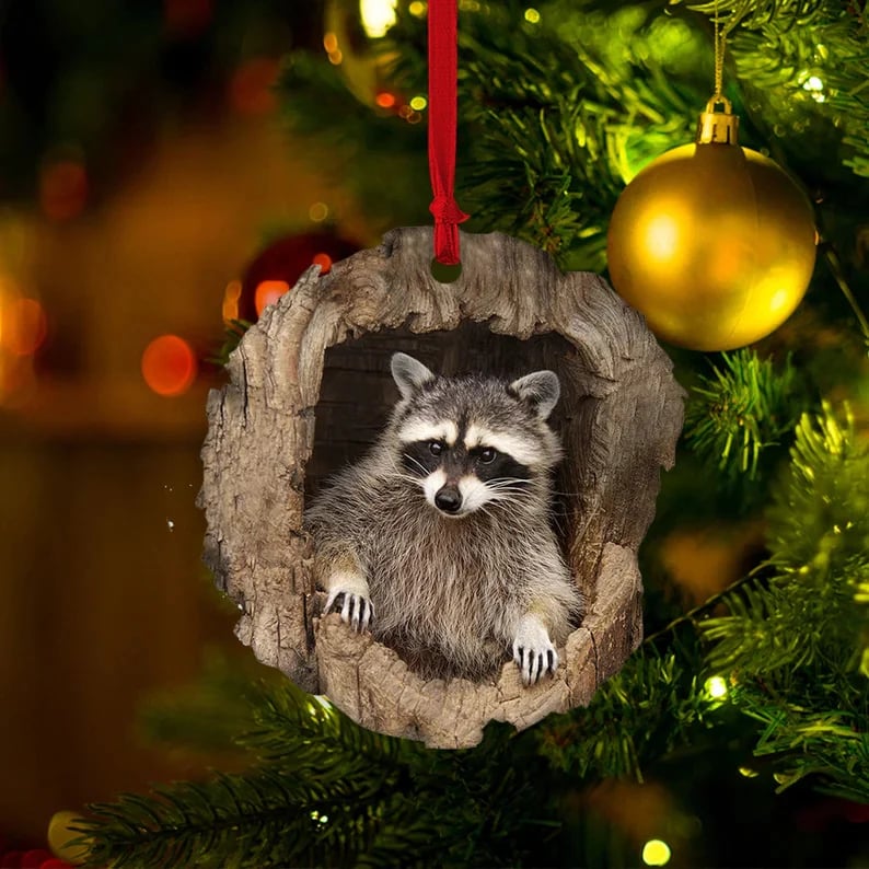 💖Not Just for Christmas Tree! Handmade Owl Ornaments & Raccoon Decorations, Matchable with Porch/Window Sill/Gift Wrapping🎁