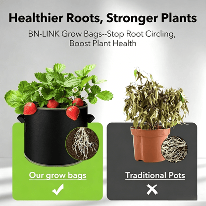 🌱 5-Pack 5 Gallon Grow Bags – Heavy Duty Aeration Fabric Pots with Handles for Vegetables, Flowers & Fruits 🪴
