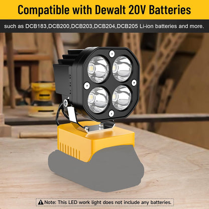 Last Day 49% OFF🔥LED Work Light Compatible with Milwaukee 18V Battery/Dewalt 18V&20V Battery