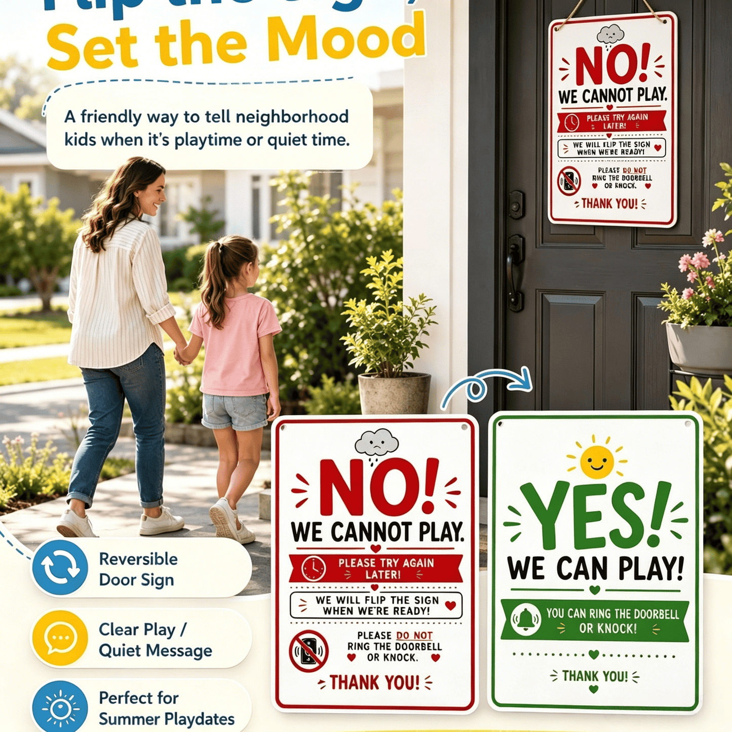 Summer Sanity Door Sign – The Mom‐Approved Boundary for Endless Neighborhood Knockers ☀️🚪😂