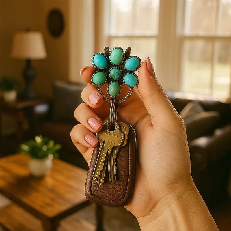 🌟Top Pick🌟Turquoise Bloom Bag Clip Key Holder – Add a Pop of Color to Your Everything!