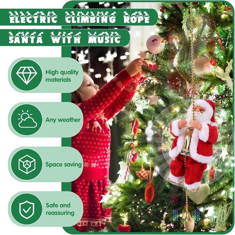 🎅2025 BEST GIFT TO FAMILY🔥Electric Chimney Climbing Santa Claus Musical Toys
