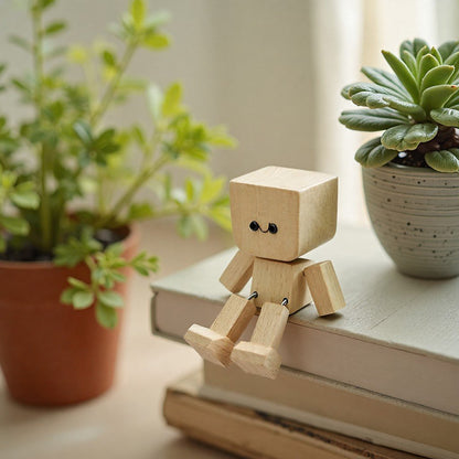 🎁Last Day 50% OFF🔥Handmade Charming Little Wooden Figure That Sways with 12PCS Magnetic Expressions