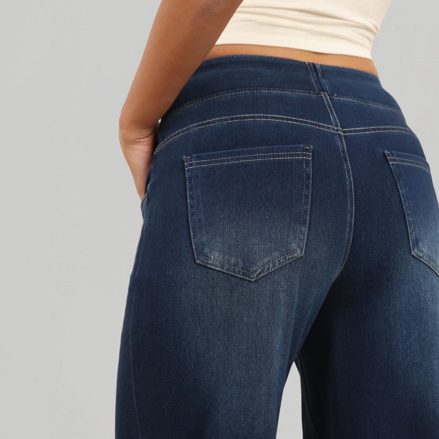 🏆LAST DAY SALE 49% OFF - High Waisted Pockets Washed Casual Bootcut Jeans