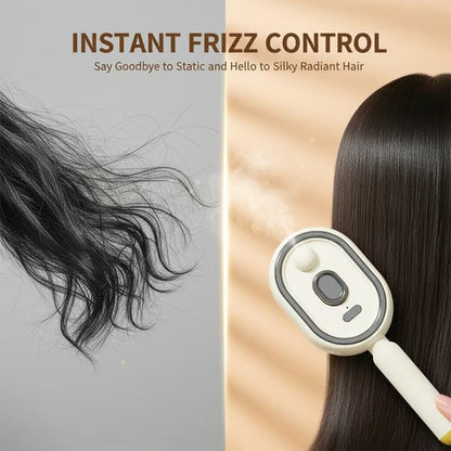 3-in-1 Electric Mist Detangling Brush for Frizz & Scalp Massage