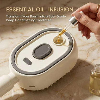 3-in-1 Electric Mist Detangling Brush for Frizz & Scalp Massage