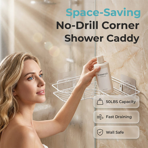 Space-Saving No-Drill Corner Shower Caddy